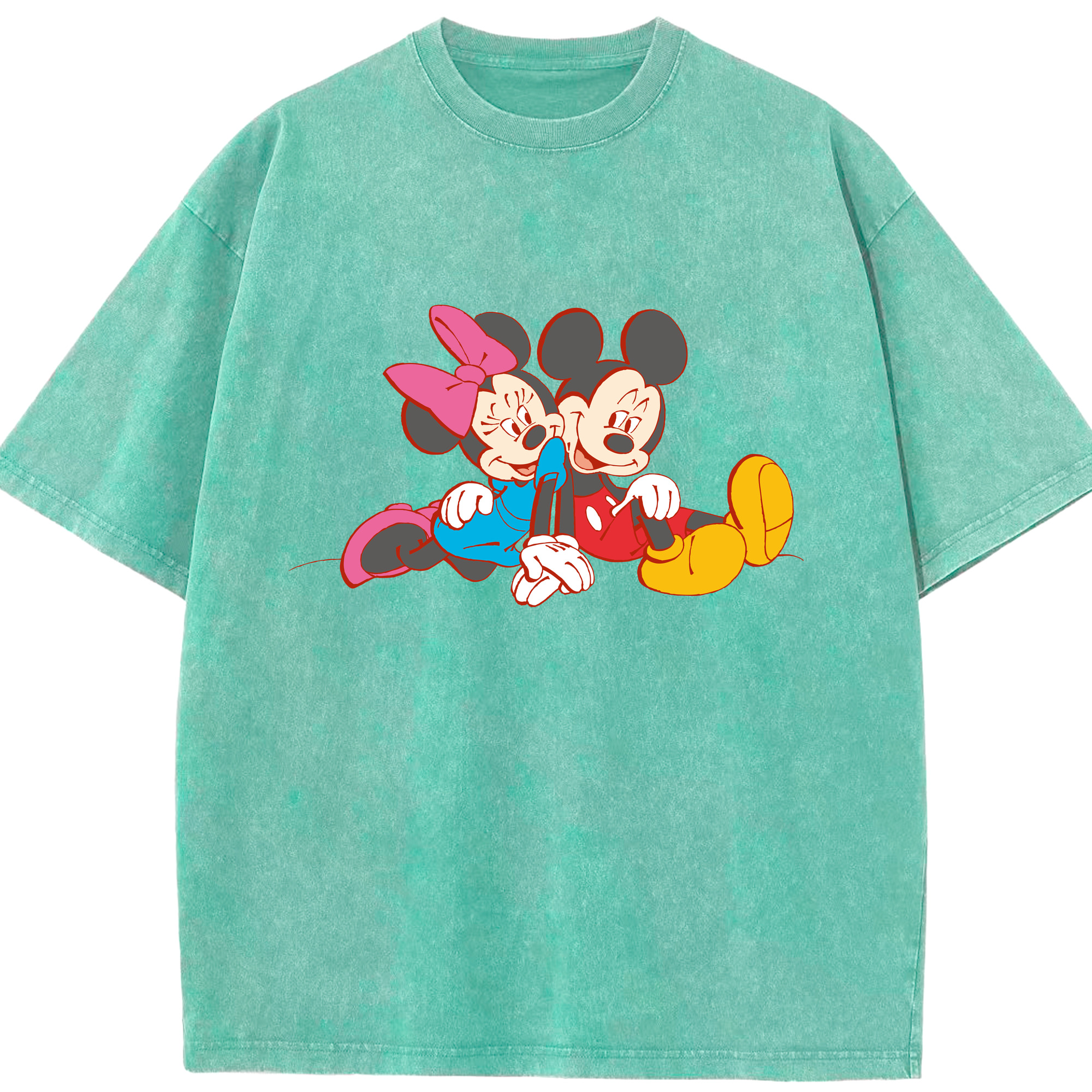 （画像用） ミッキーマウス Mickey Mouse 綿100% ヴィンテージ風 半袖Tシャツ（フロントプリント）